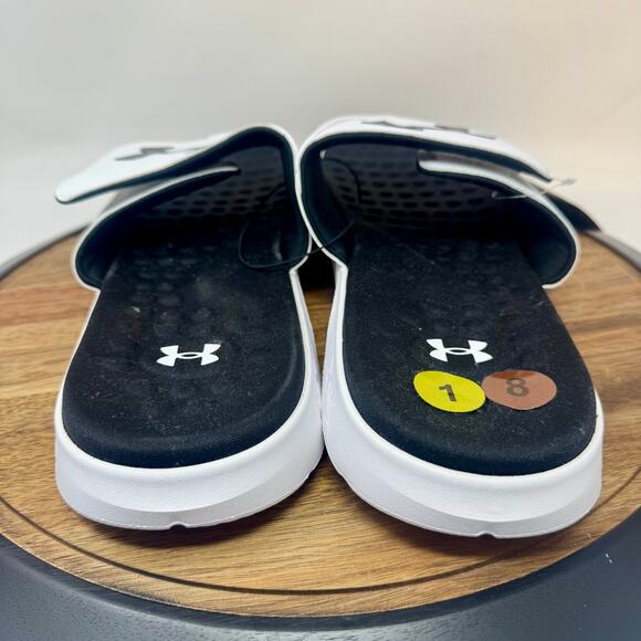 Under Armour UA Ignite Pro Men's Slides Sandals White/Black Size 18 NWT - Picture 4 of 9